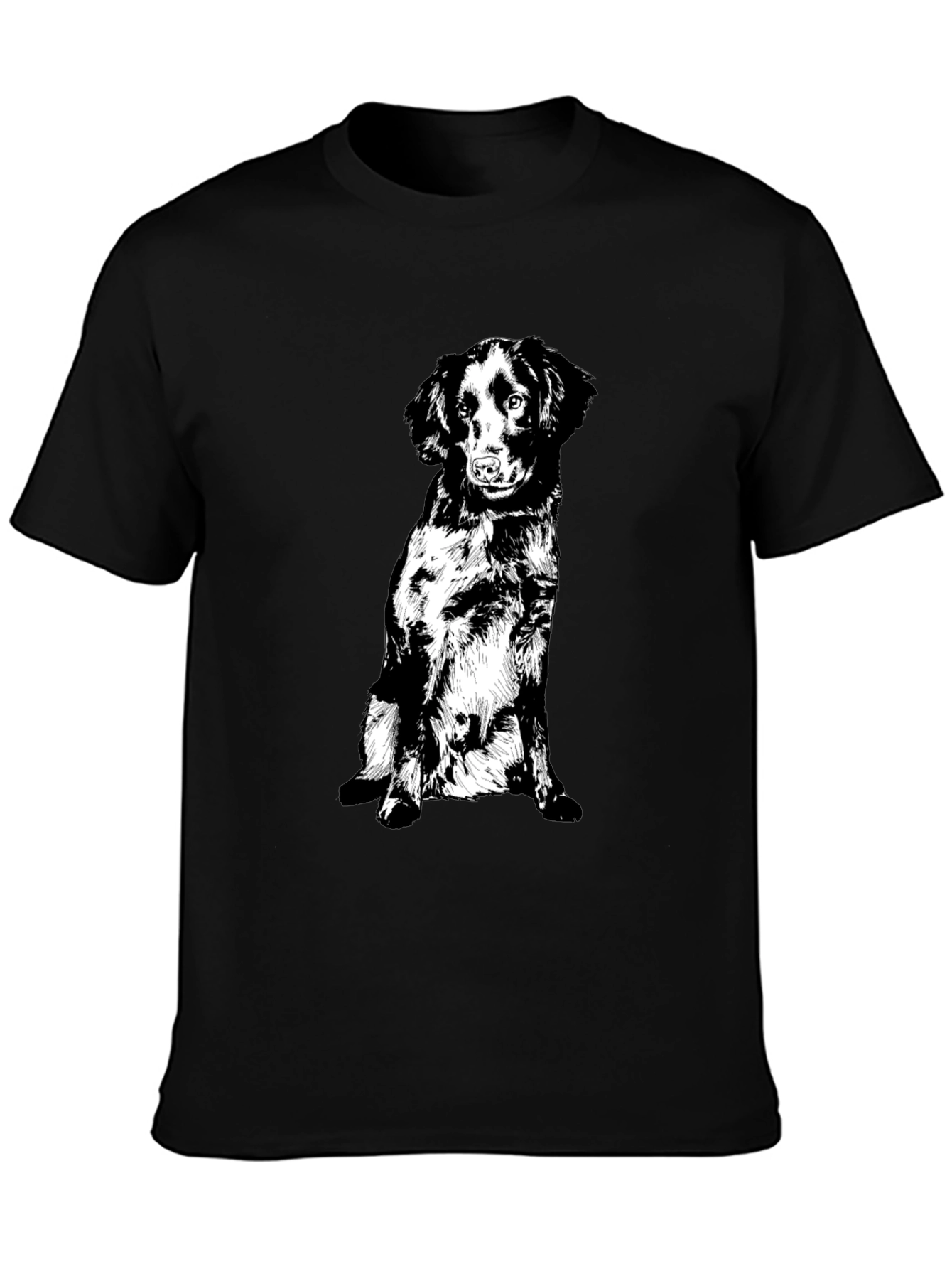 Black Dog Graphic Tee - Cute Pet Lover T-Shirt