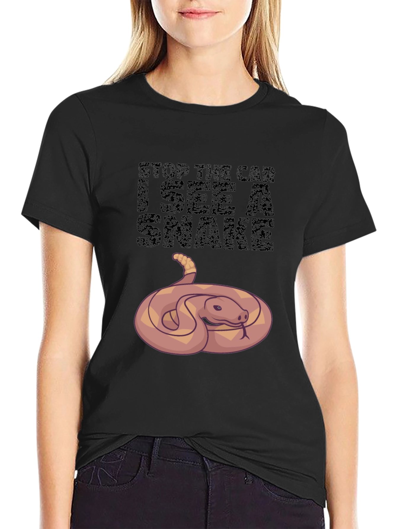 Funny Snake Graphic Tee - Stop The Car!