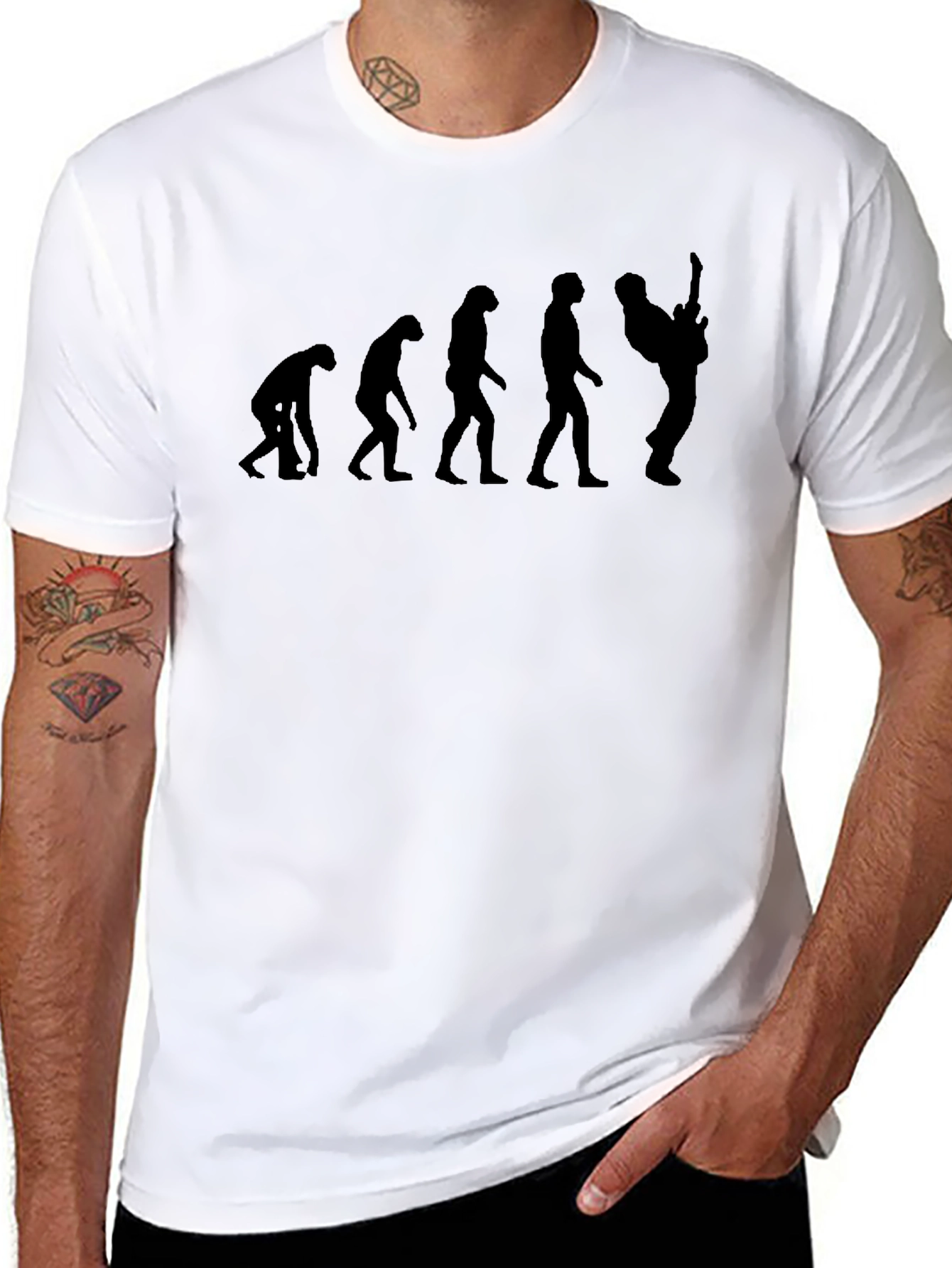 Guitar Evolution Black Graphic Tee