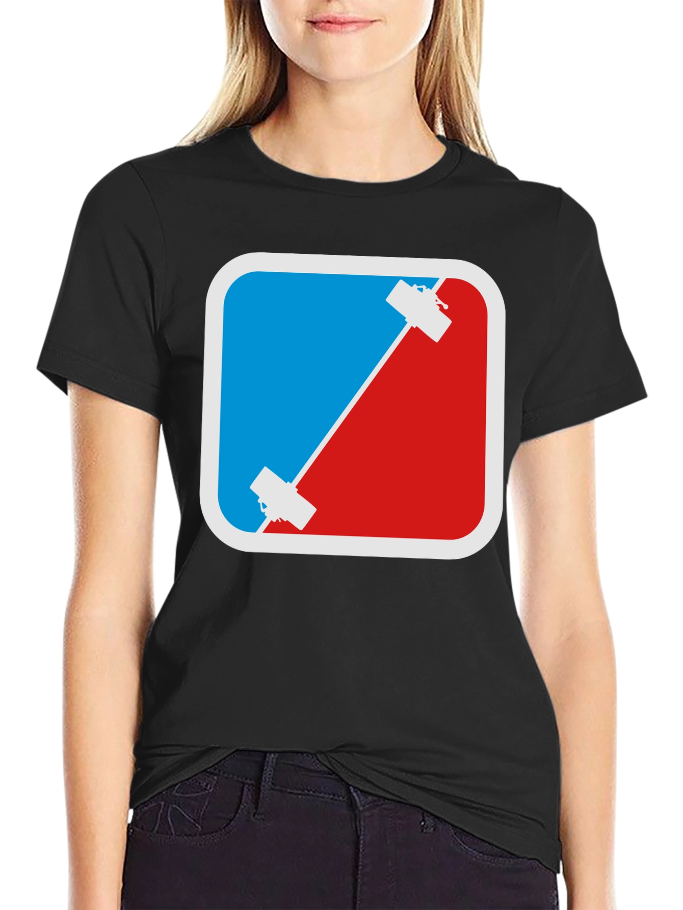 Climbing T-Shirt - Red & Blue Rock Climbing Design