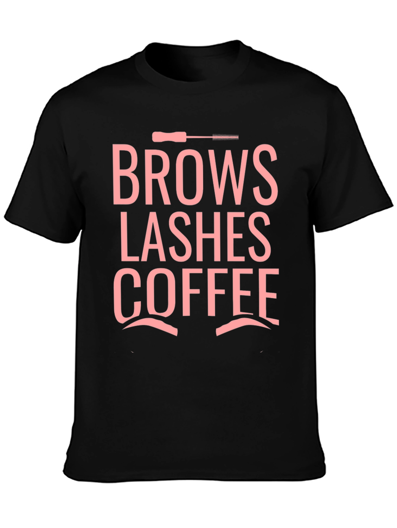 Brows Lashes Coffee Graphic Tee - Black Unisex