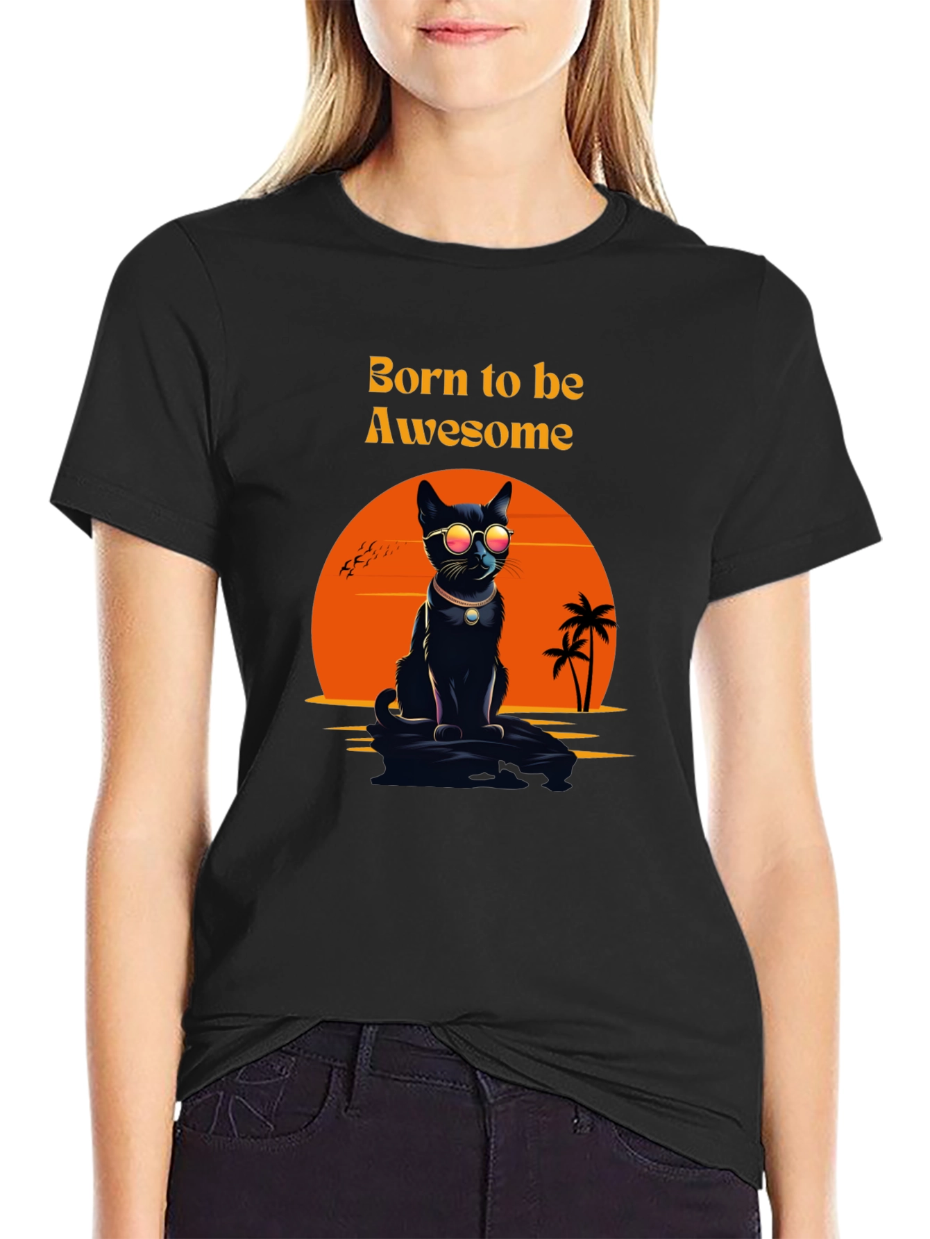 Awesome Cat T-Shirt: Born to be Awesome Tee