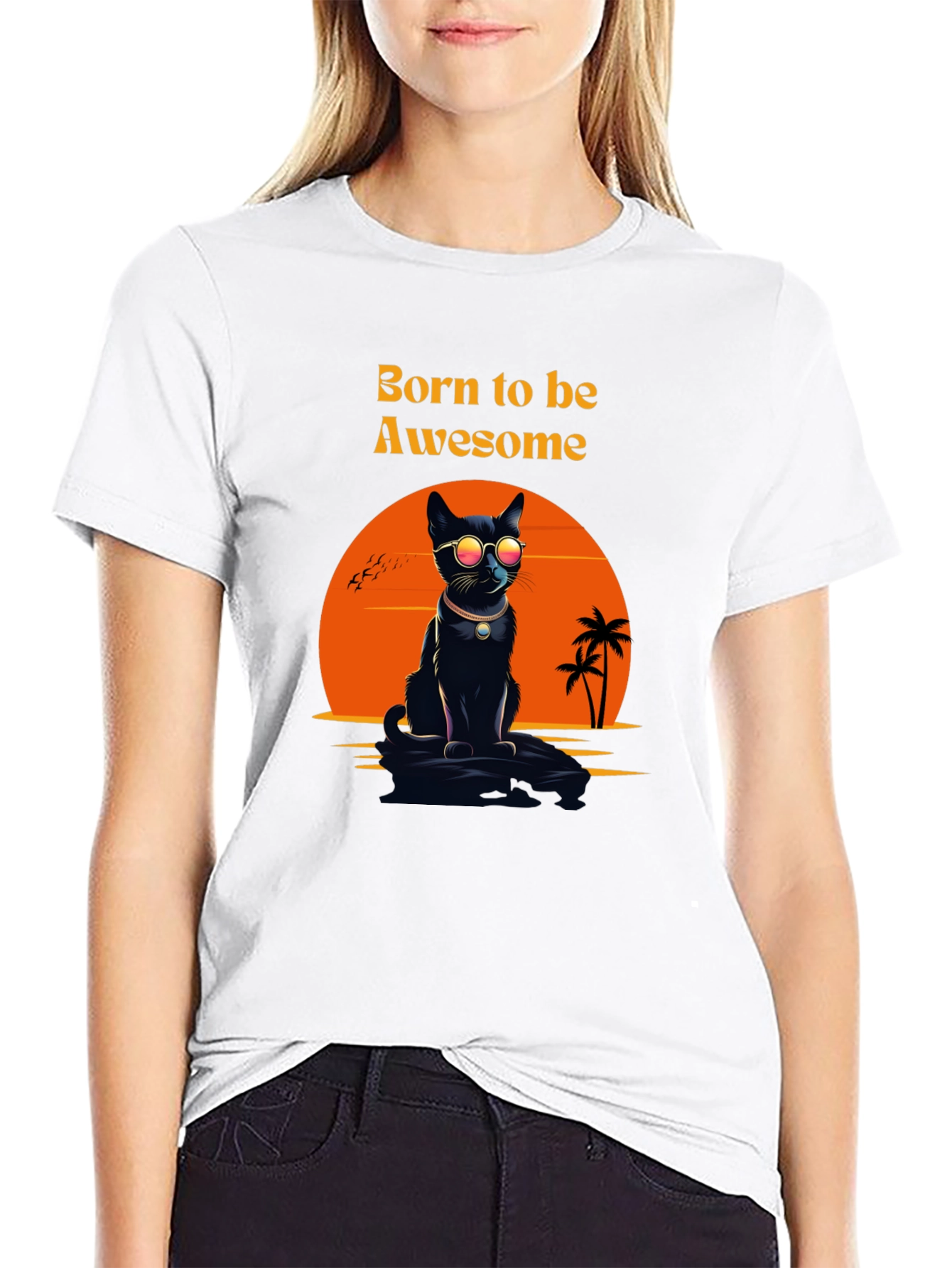 Awesome Cat T-Shirt: Born to be Awesome Tee