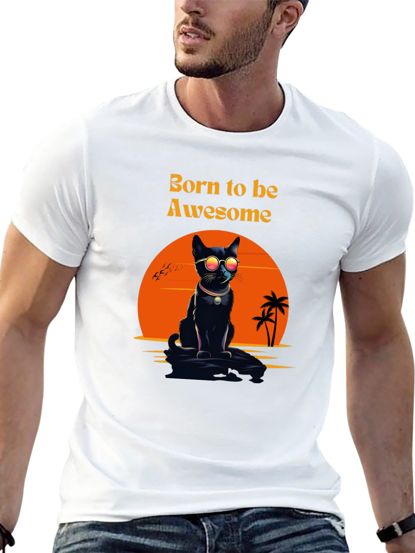 Awesome Cat T-Shirt: Born to be Awesome Tee