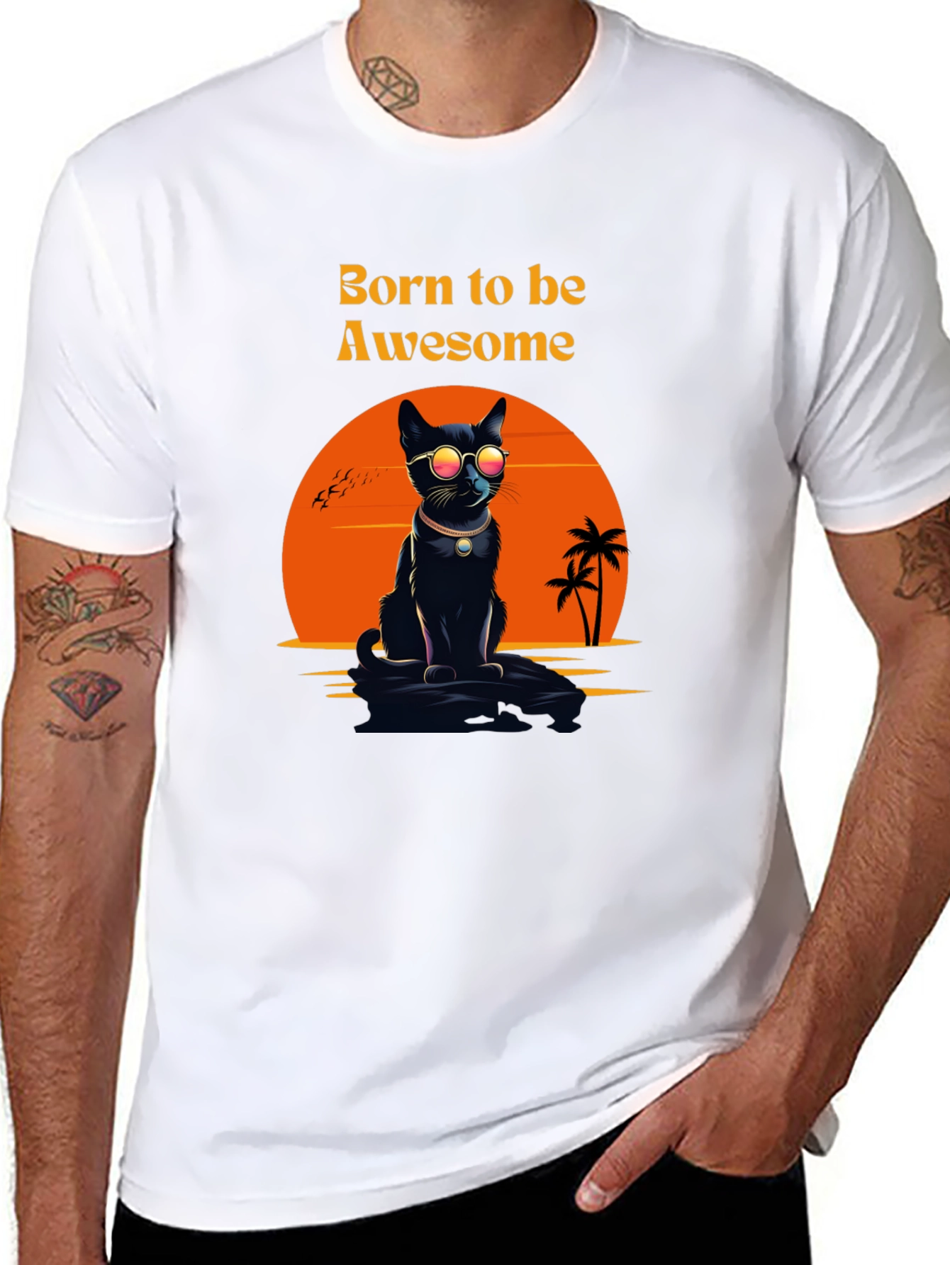 Awesome Cat T-Shirt: Born to be Awesome Tee