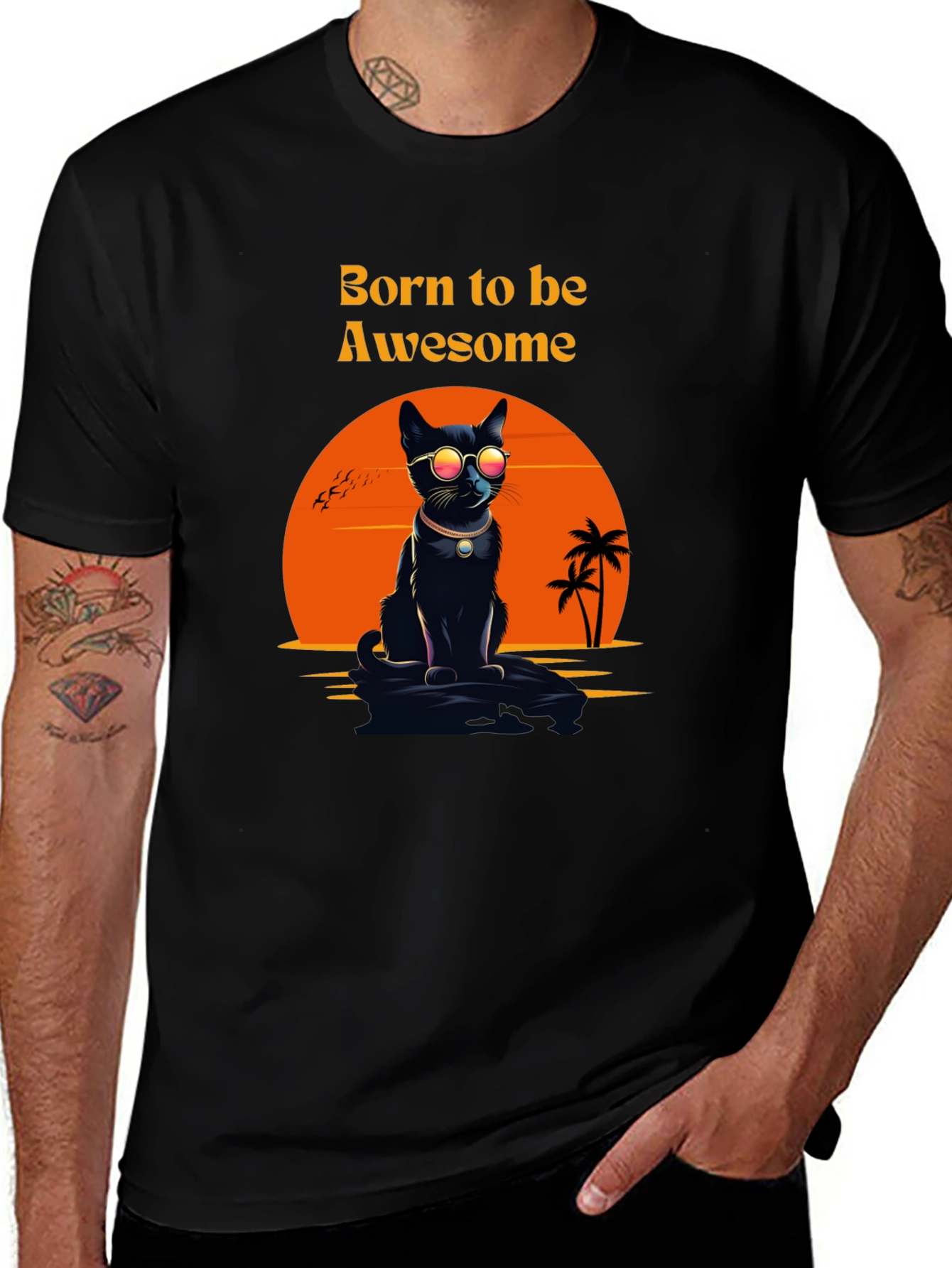 Awesome Cat T-Shirt: Born to be Awesome Tee