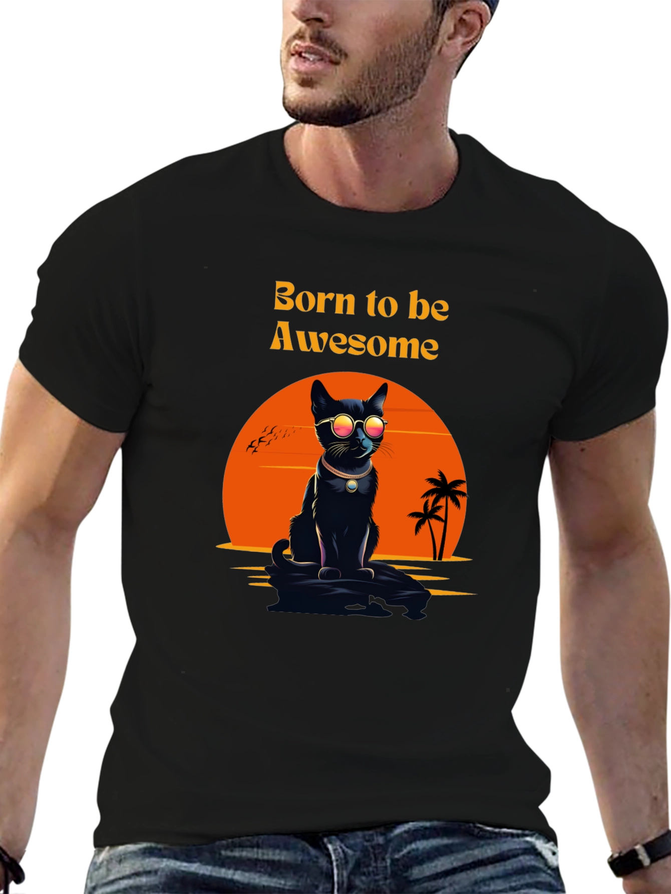 Awesome Cat T-Shirt: Born to be Awesome Tee