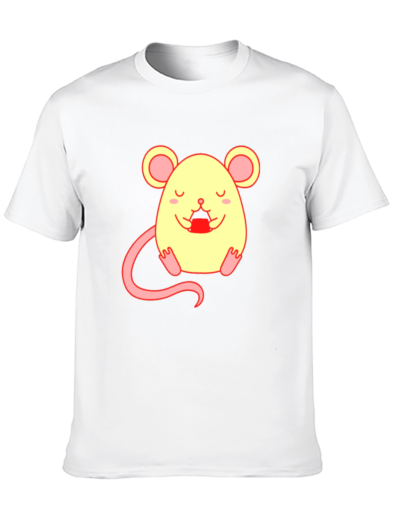 Cute Cartoon Mouse Graphic T-Shirt - Unisex Black Tee