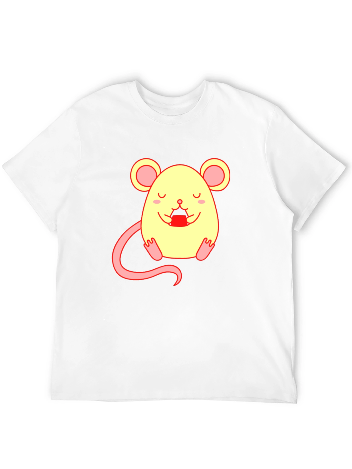 Cute Cartoon Mouse Graphic T-Shirt - Unisex Black Tee