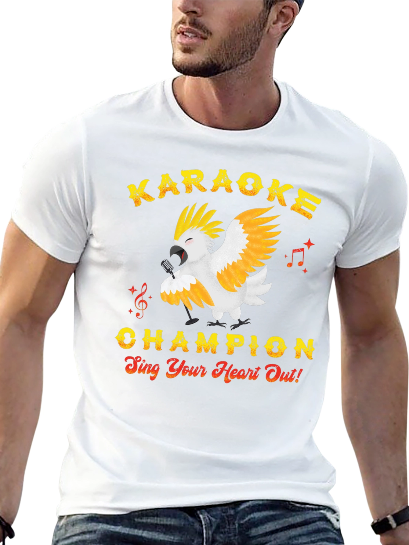 Karaoke Champion Parrot Graphic Tee