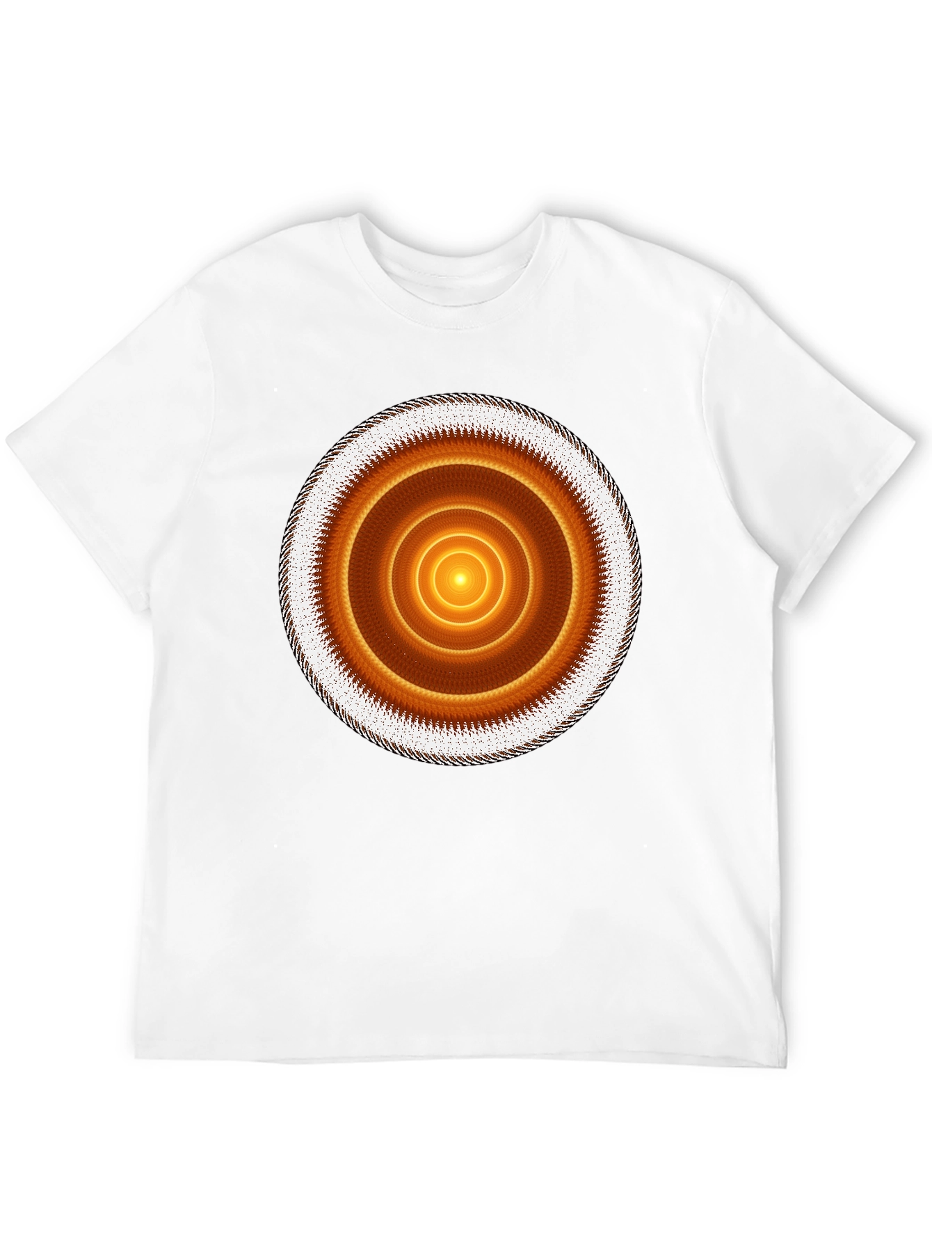 Geometric Circle Graphic Print Black T-Shirt