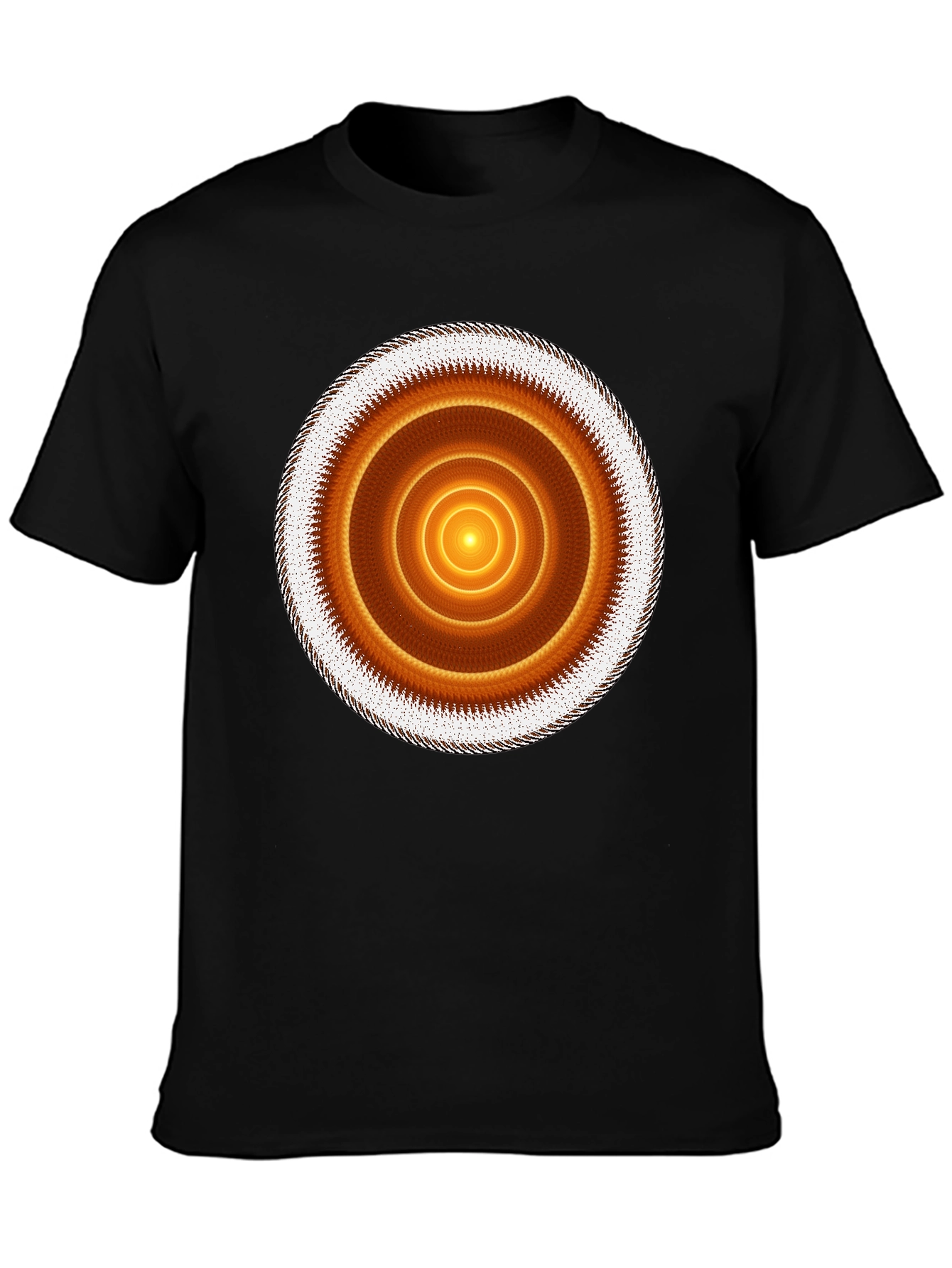 Geometric Circle Graphic Print Black T-Shirt