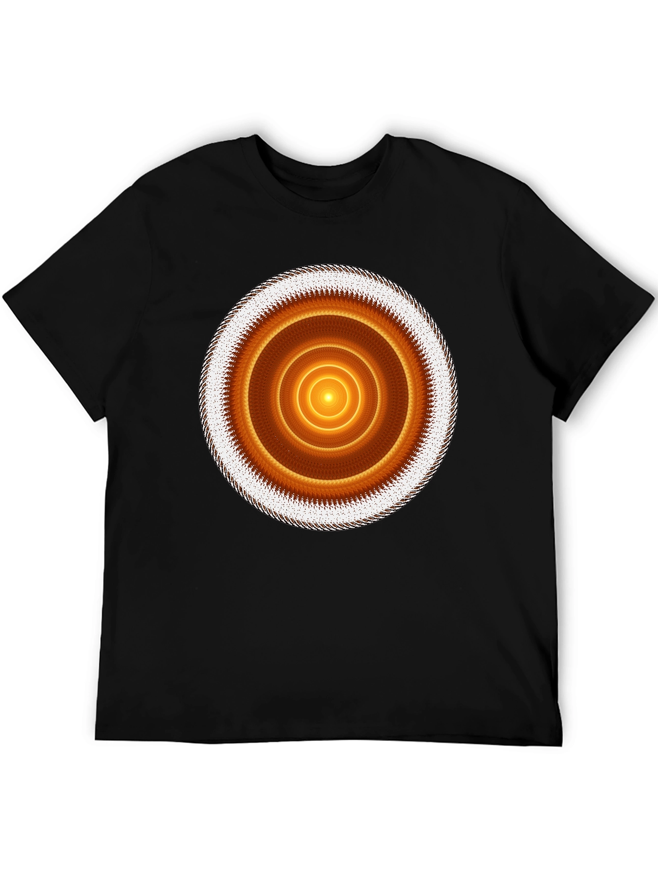 Geometric Circle Graphic Print Black T-Shirt