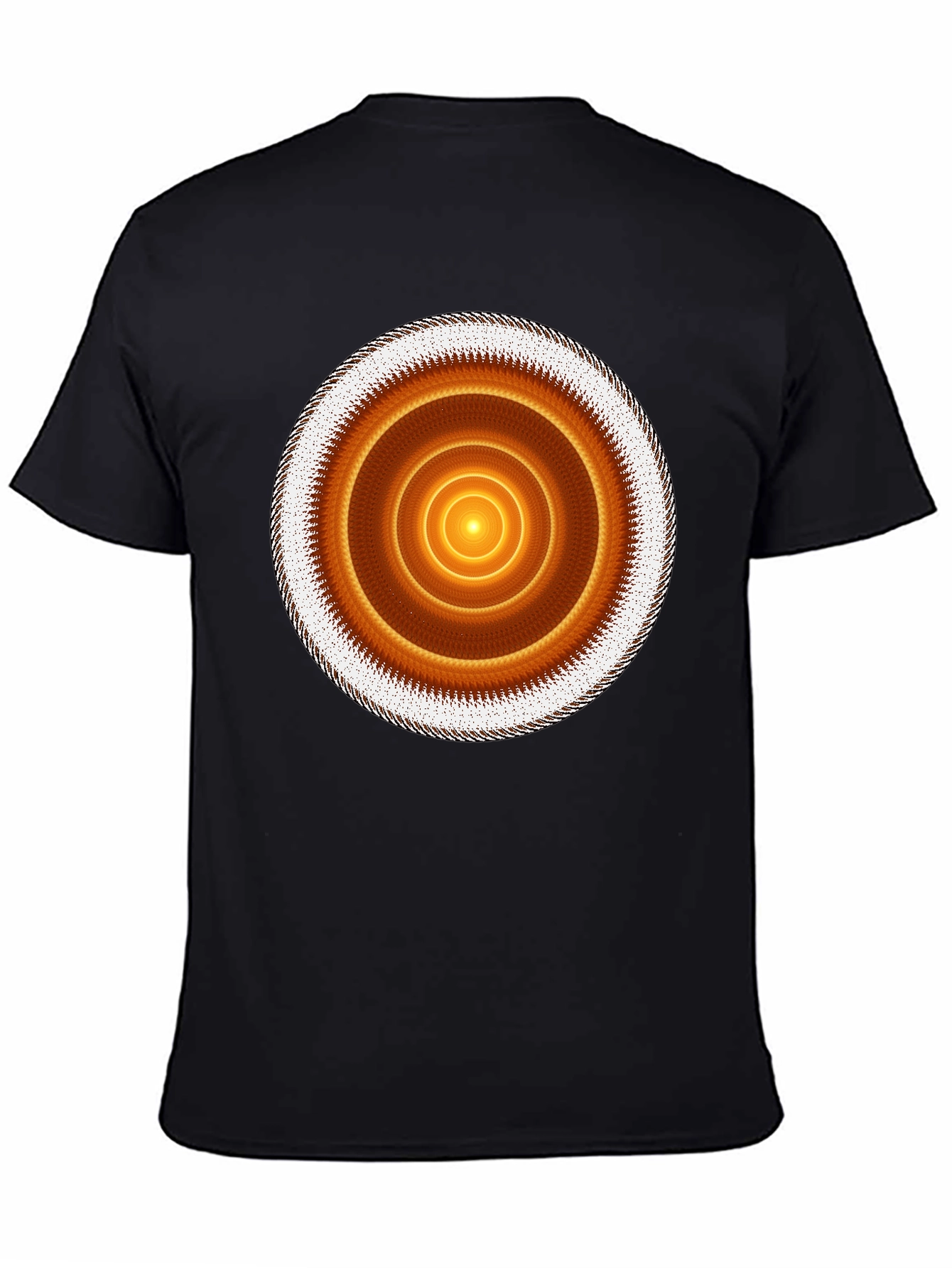Geometric Circle Graphic Print Black T-Shirt