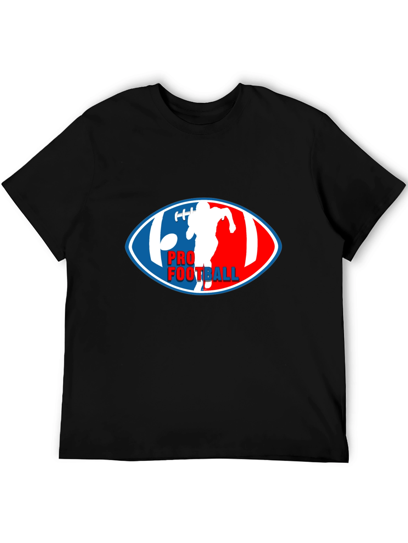 Pro Football Graphic T-Shirt - Black Crew Neck