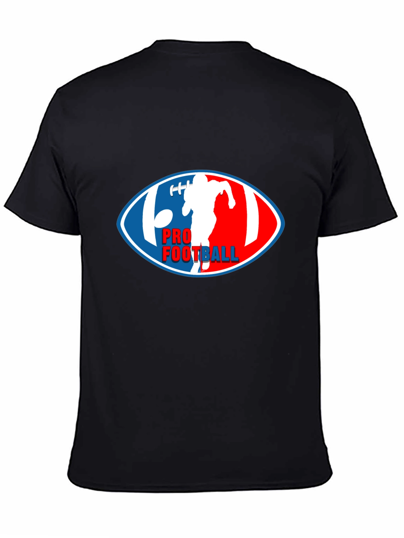 Pro Football Graphic T-Shirt - Black Crew Neck