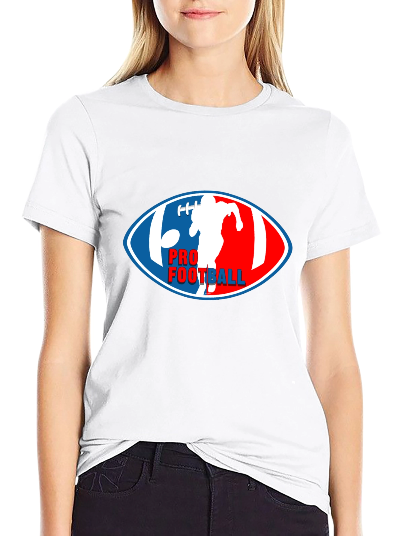 Pro Football Graphic T-Shirt - Black Crew Neck