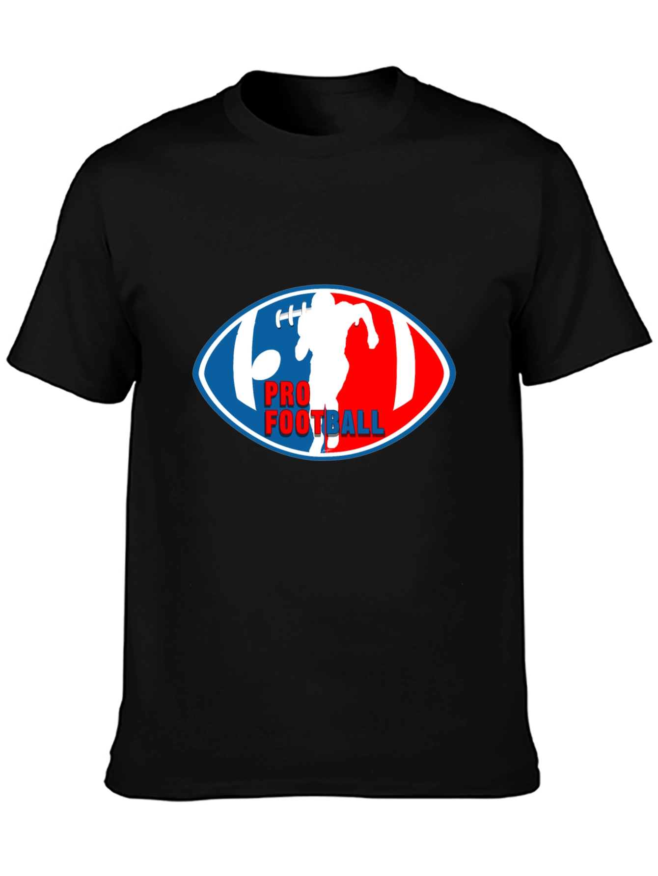 Pro Football Graphic T-Shirt - Black Crew Neck