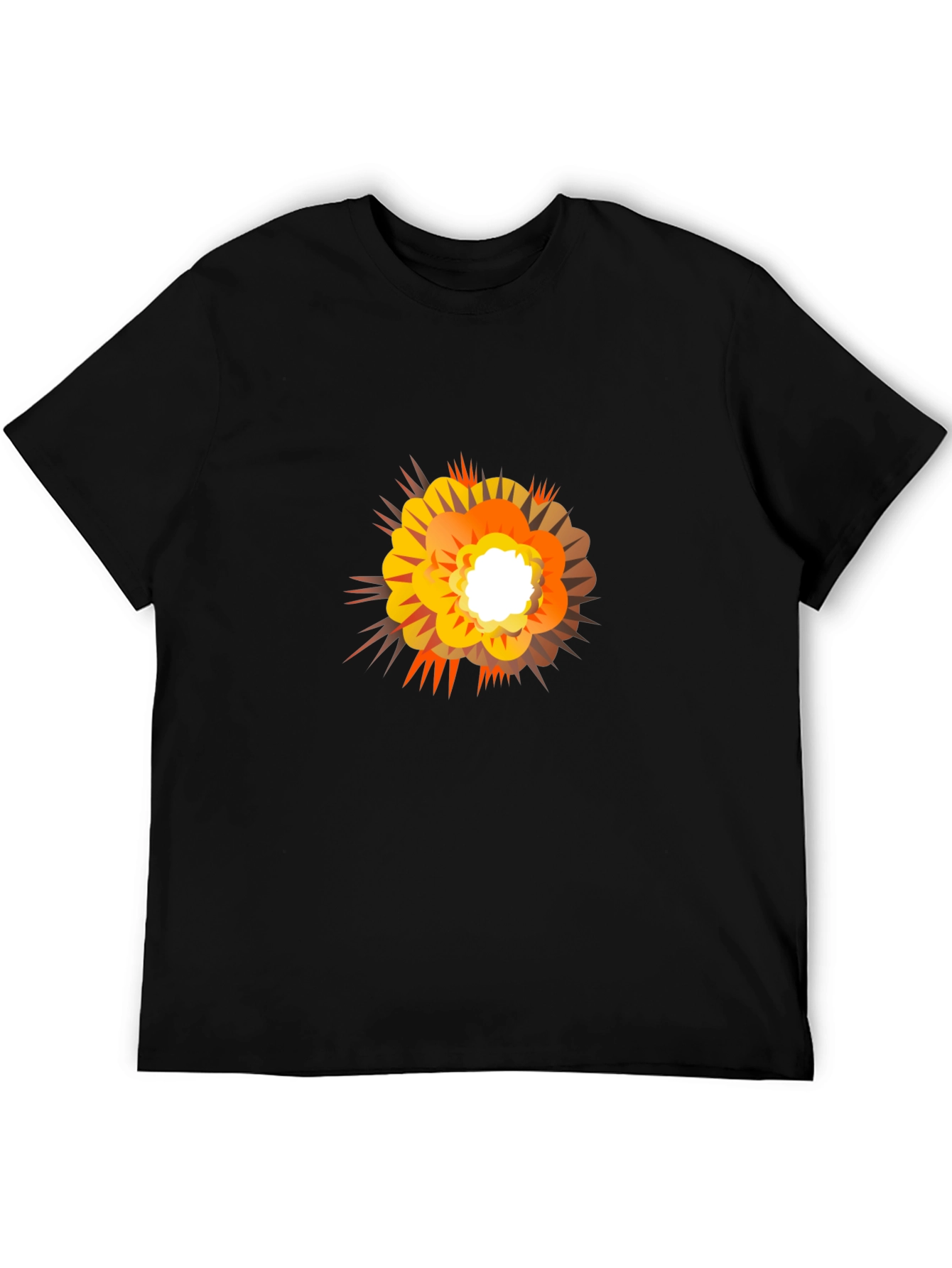 Explosion Graphic Print Black T-Shirt