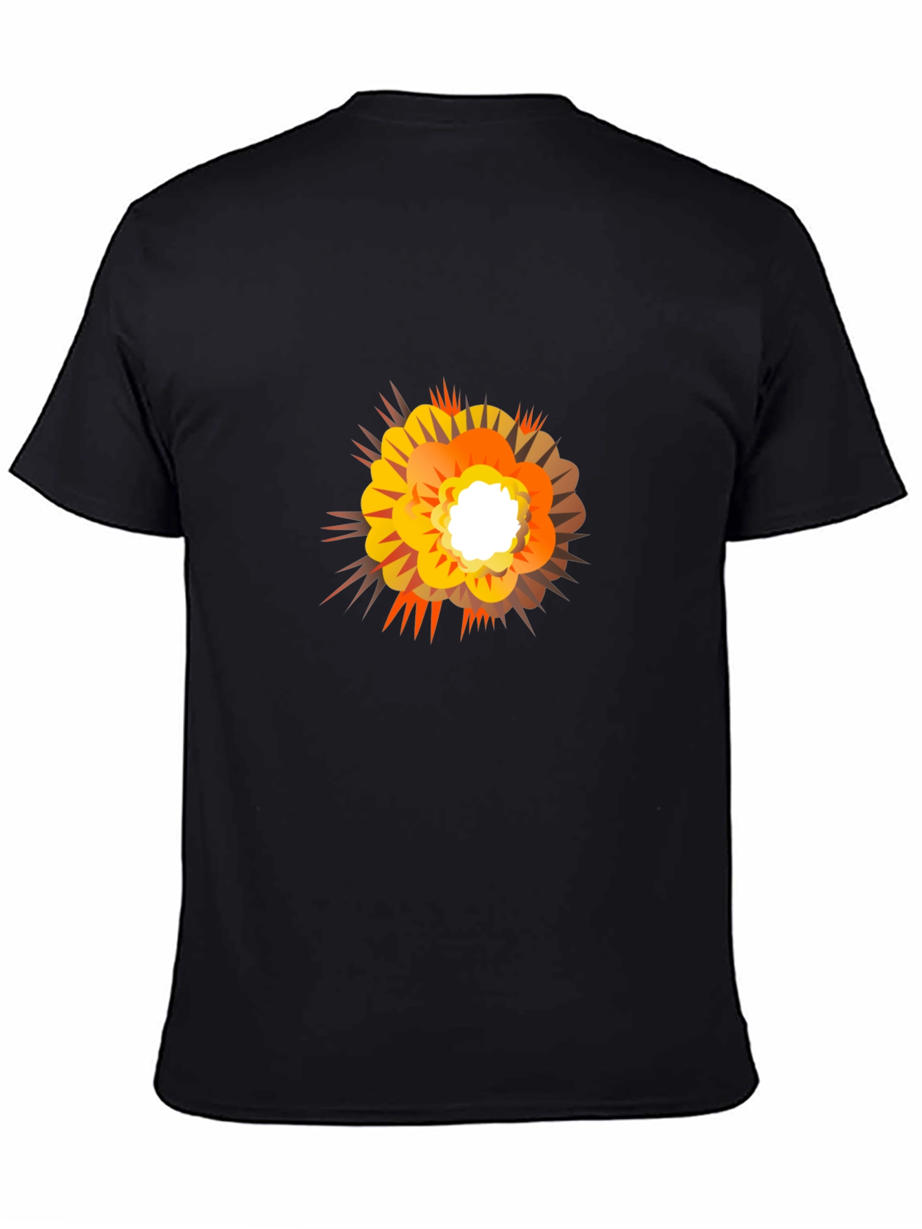 Explosion Graphic Print Black T-Shirt